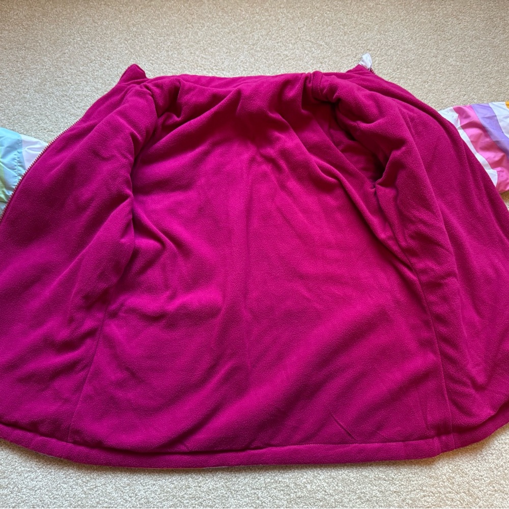 NWOT Multicolor Striped Kids Puffer Jacket - Picture 7 of 7